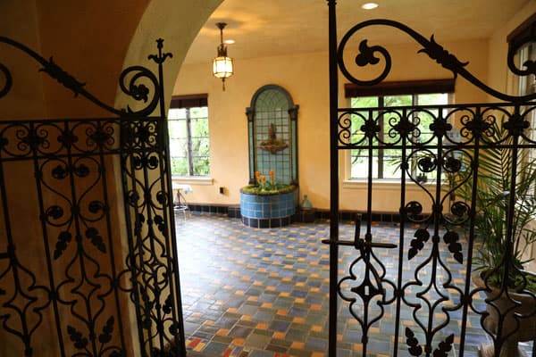 . Brighton, NY – Houston Barnard Neighborhood, Iron gates featured in Mediterranean mansion